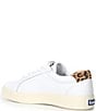 Color:White - Image 3 - Pursuit Leather Leopard Print Heel Detail Sneakers