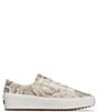Color:Light Beige - Image 2 - Remi Snake Print Leather Hidden Wedge Sneakers