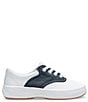 Color:White/Navy - Image 2 - Girls' School Days II Leather Lace-Up Sneakers (Toddler)
