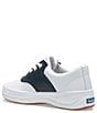 Color:White/Navy - Image 3 - Girls' School Days II Leather Lace-Up Sneakers (Toddler)