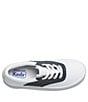 Color:White/Navy - Image 4 - Girls' School Days II Leather Lace-Up Sneakers (Toddler)