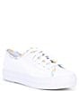 Color:White/Multi - Image 1 - Triple Kick Plaid Trim Lace Up Sneakers