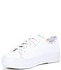 Color:White/Multi - Image 4 - Triple Kick Plaid Trim Lace Up Sneakers