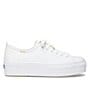 Color:White - Image 2 - Triple Up Leather Platform Sneakers