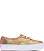 Color:Gold - Image 2 - x Barbie Pointed Toe Leather Iridescent Platform Sneakers