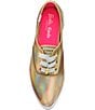 Color:Gold - Image 4 - x Barbie Pointed Toe Leather Iridescent Platform Sneakers