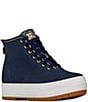 Color:Navy - Image 1 - x Rifle Paper Co. The Platform Mid Top Lug Sneakers