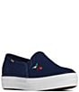 Color:Navy - Image 1 - x Rifle Paper Co. Triple Decker Cherry Detail Slip On Sneakers