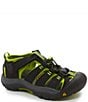 Color:Black/Lime Green - Image 1 - Boys' Newport H2 Casual Fisherman Sandals (Youth)