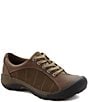 Color:Cascade Brown/Shitake - Image 1 - Women's Presidio Leather Nubuck Lace-Up Sneakers