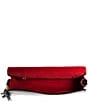 Color:Berry - Image 2 - Breckin Patent Calfskin Leather Etched Face Side Tassel Crossbody Bag