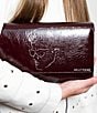 Kelly-Tooke Breckin Patent Calfskin Leather Etched Face Side Tassel Crossbody Bag, Color:Berry - Image 4