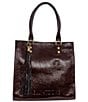 Color:Berry - Image 1 - Gina Berry Leather Shopper Tote Bag