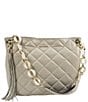 Color:Oatmeal - Image 1 - Harley Quilted Chain Strap Hobo Shoulder Bag