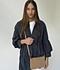Color:Natural - Image 6 - Leather Tassel Crossbody Clutch Bag