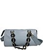 Kelly-Tooke Medium Soho Chain Sky Blue Pebbled Calfskin Leather Satchel Bag, Color:Sky Blue - Image 2