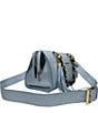 Color:Sky Blue - Image 4 - Medium Soho Chain Sky Blue Pebbled Calfskin Leather Satchel Bag