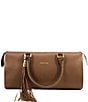 Kelly-Tooke Soho Leather Barrel Tassel Satchel Bag, Color:Cognac - Image 1