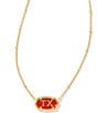 Color:Gold/Red Illusion - Image 1 - 14K Elisa Texas Gold Short Pendant State Necklace