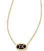 Color:Gold/Black Agate - Image 1 - 14K Elisa Texas Gold Short Pendant State Necklace
