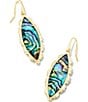 Color:Gold/Abalone - Image 1 - 14K Genevieve Gold Drop Earrings