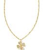 Color:White Crystal - Image 1 - Clover Crystal Gold Short Pendant Necklace