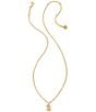 Color:A - Image 2 - Crystal Initial Gold Short Pendant Necklace