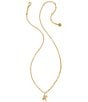 Color:A - Image 3 - Crystal Initial Gold Short Pendant Necklace