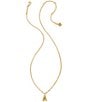 Color:A - Image 4 - Crystal Initial Gold Short Pendant Necklace