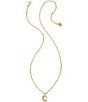 Color:A - Image 5 - Crystal Initial Gold Short Pendant Necklace