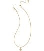 Color:Gold White Crystal - Image 2 - 14K Gold Dira Crystal Short Pendant Necklace