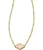 Color:Gold Rose Quartz - Image 2 - Abbie Pendant Necklace