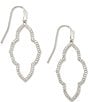 Color:Silver - Image 1 - Abbie Small Crystal Open Frame Drop Earrings