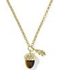 Kendra Scott Acorn Tigers Eye Short Pendant Necklace - Image 1