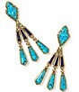 Kendra Scott Adeline Statement Chandelier Earrings, Color:Vintage Gold Blue Mix - Image 1
