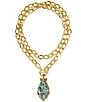Kendra Scott Alexa Abalone Shell Reversible Pendant Convertible Chain Necklace, Color:Vintage Gold Abalone Shell - Image 2