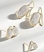 Color:14k Yellow Gold - Image 3 - Amelee Earrings In Pave Diamond 14K Gold