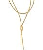 Color:Gold White Crystal - Image 1 - Annie Gold Y Necklace