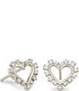 Color:Silver/White Crystal - Image 1 - Ari Heart Crystal Stud Earrings