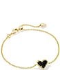 Kendra Scott Ari Heart Drusy Gold Chain Bracelet, Color:Black Drusy - Image 1