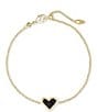 Kendra Scott Ari Heart Drusy Gold Chain Bracelet, Color:Black Drusy - Image 2