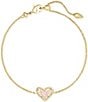 Kendra Scott Ari Heart Drusy Gold Chain Bracelet, Color:Iridescent Drusy - Image 1