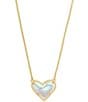 Kendra Scott Ari Heart Glass Gold Short Pendant Necklace, Color:Gold Dichroic Glass - Image 1