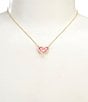 Kendra Scott Ari Heart Glass Gold Short Pendant Necklace, Color:Pink Iridescent Glitter Glass - Image 3