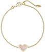 Color:Rose Quartz - Image 1 - Ari Heart Gold Chain Bracelet