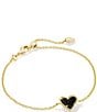Color:Black Drusy - Image 1 - Ari Heart Gold Chain Bracelet
