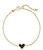 Color:Black Drusy - Image 2 - Ari Heart Gold Chain Bracelet