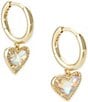Color:Dichroic Glass - Image 1 - Ari Heart Huggie Earrings