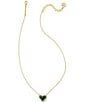 Color:Gold Green Malachite - Image 2 - Ari Heart Gold Short Pendant Necklace