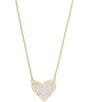 Color:Iridescent Drusy - Image 1 - Ari Heart Gold Short Pendant Necklace